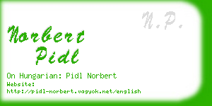 norbert pidl business card